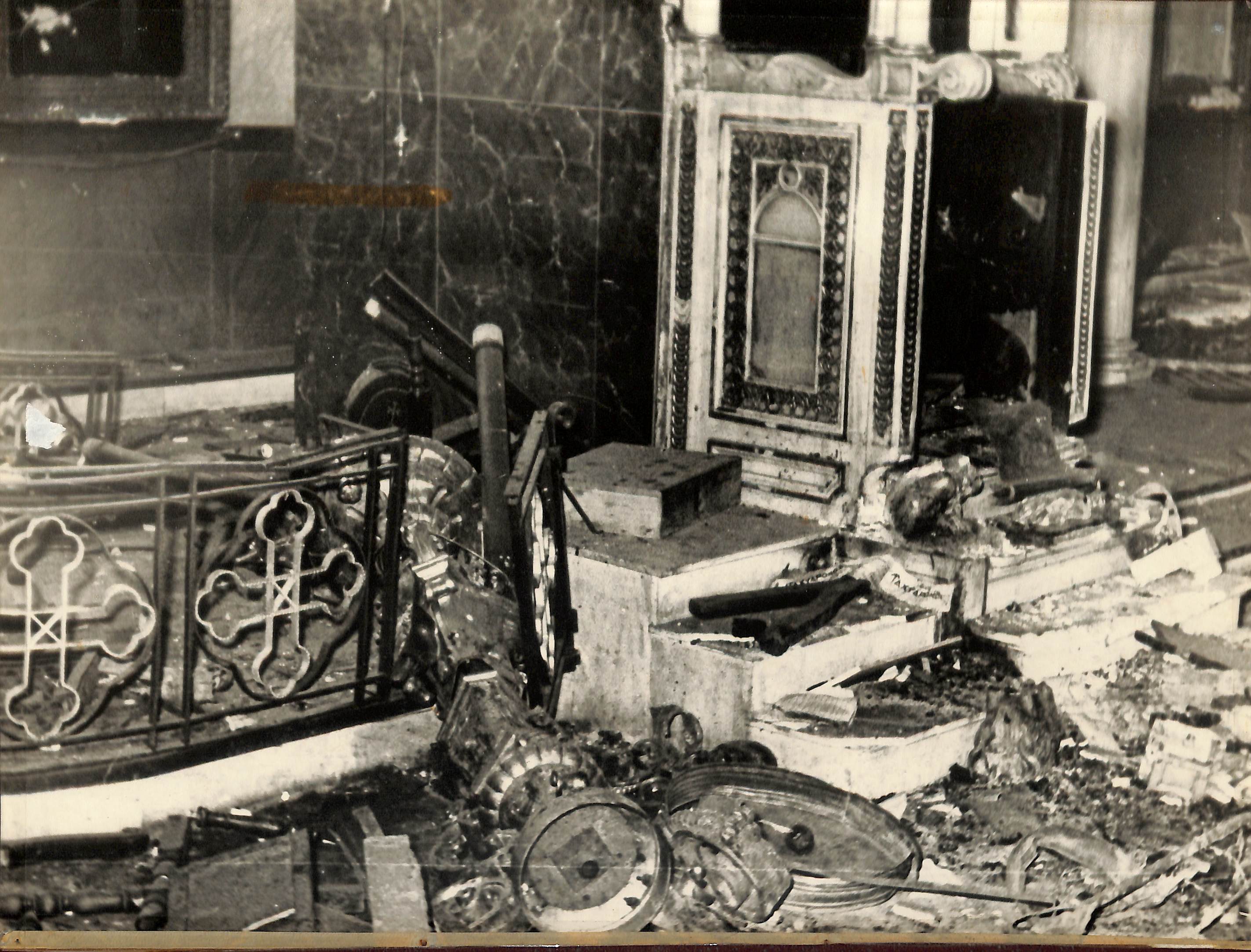 Η βεβήλωση και καταστροφή του δεσποτικού ενός ναού της Κωνσταντινούπολης μετά το Πογκρόμ του 1955