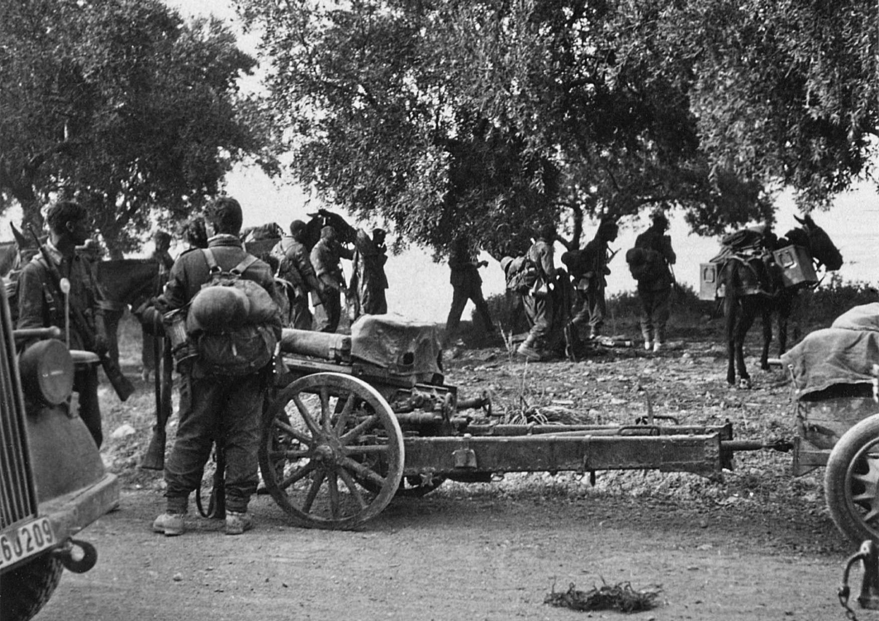 Περιοχή Σερρών, 6-7 Απριλίου 1941. Συγκέντρωση γερμανικών δυνάμεων ορεινών καταδρομέων στον τομέα του Οχυρού Ιστίμπεη