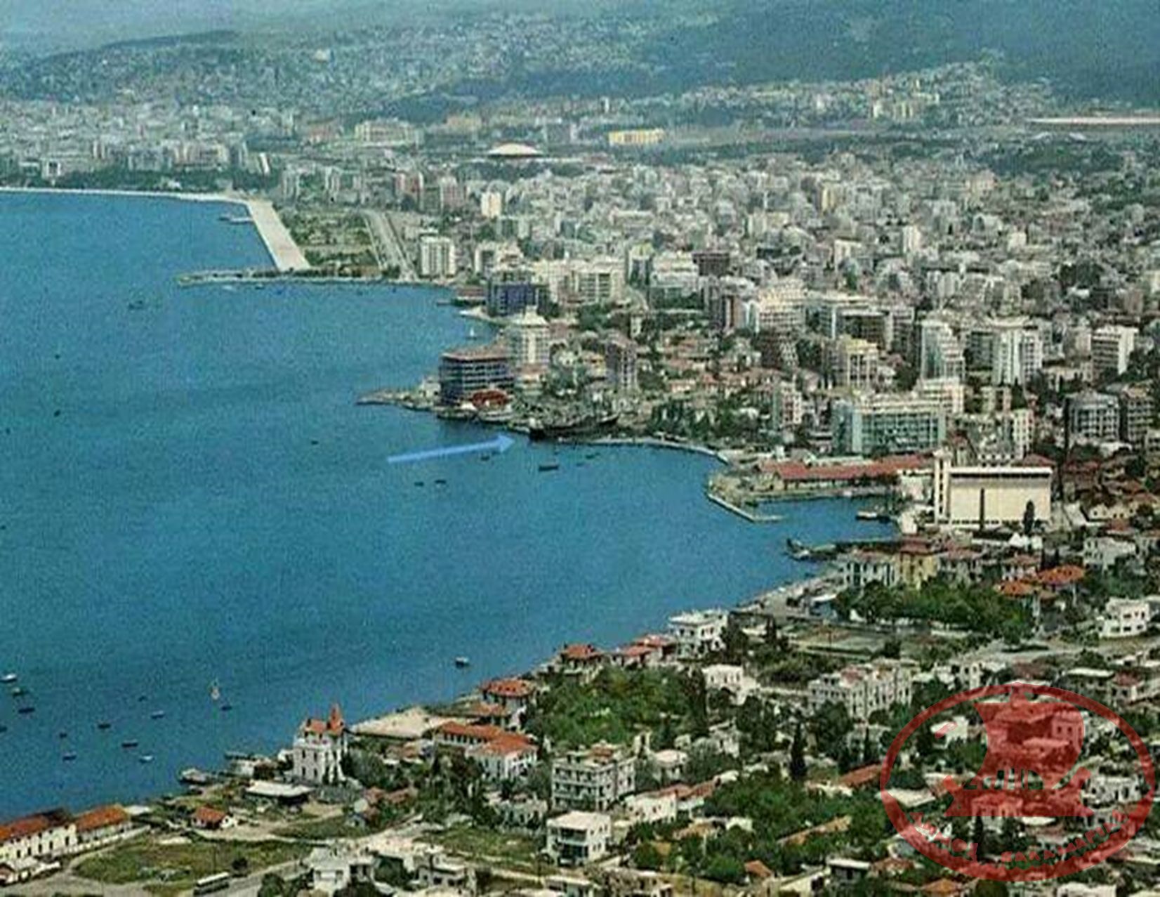 Άποψη της Θεσσαλονίκης από ψηλά περίπου 1975