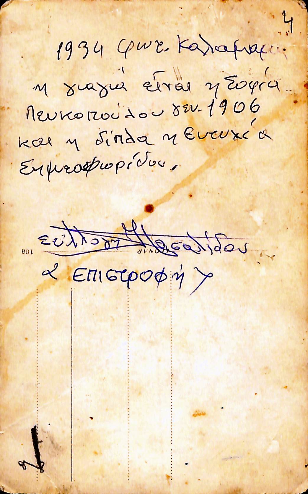 Λευκοπούλου Σοφία, Σημαιοφορίδου Ευτυχία, Καλαμαριά, 1934